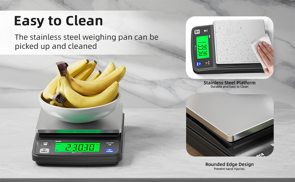Polit Food Kitchen Scale KPT, 13lb/6Kg Digital Kitchen Scale Weight Grams Ounces 0.5g/0.01oz Accuracy, Premium Stainless Steel with LED Display, 4 Units for Baking and Cooking (Power Adaptor Included)