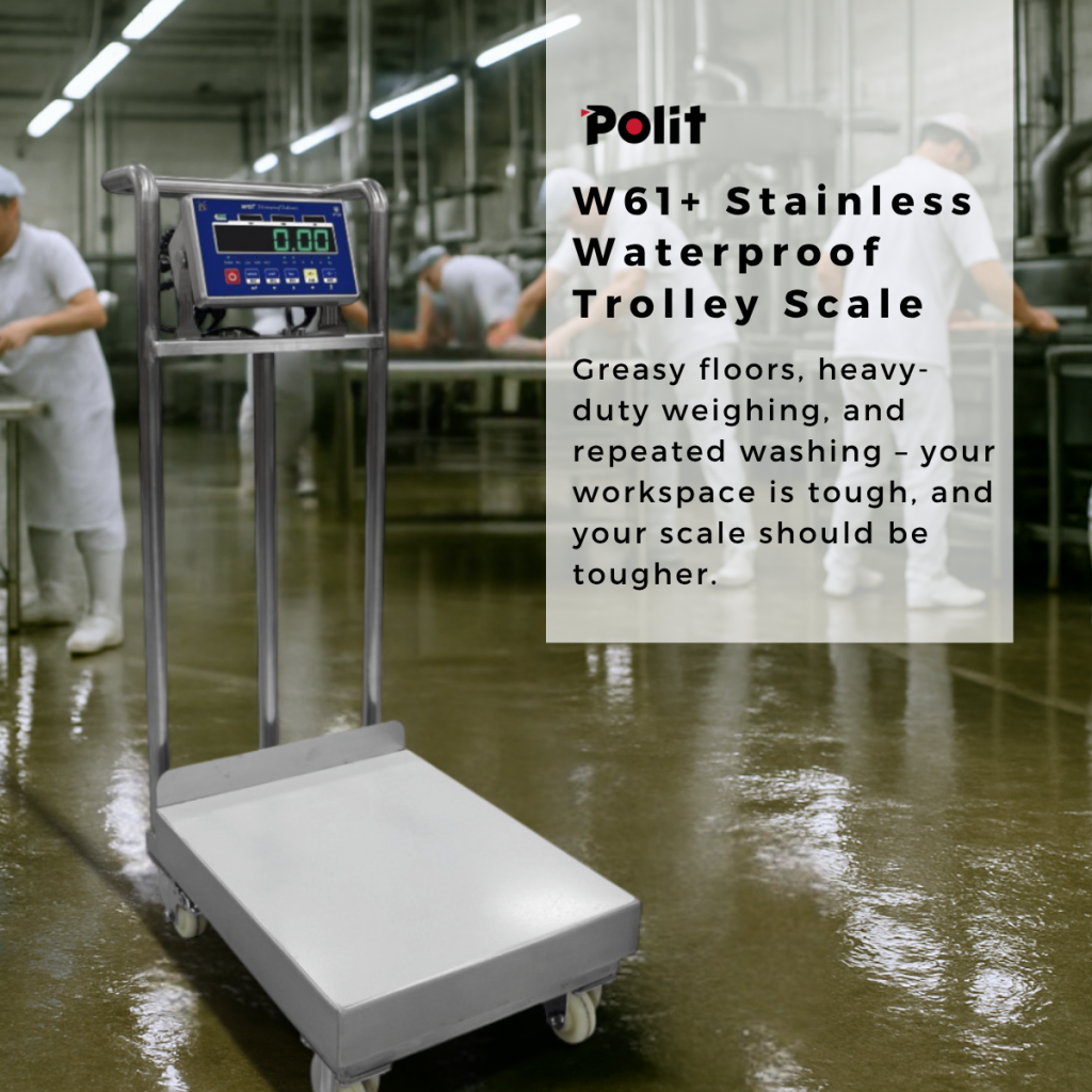 W61+ Stainless Steel Waterproof Trolley Scale |Weighing Solutions|Polit Smart Scale