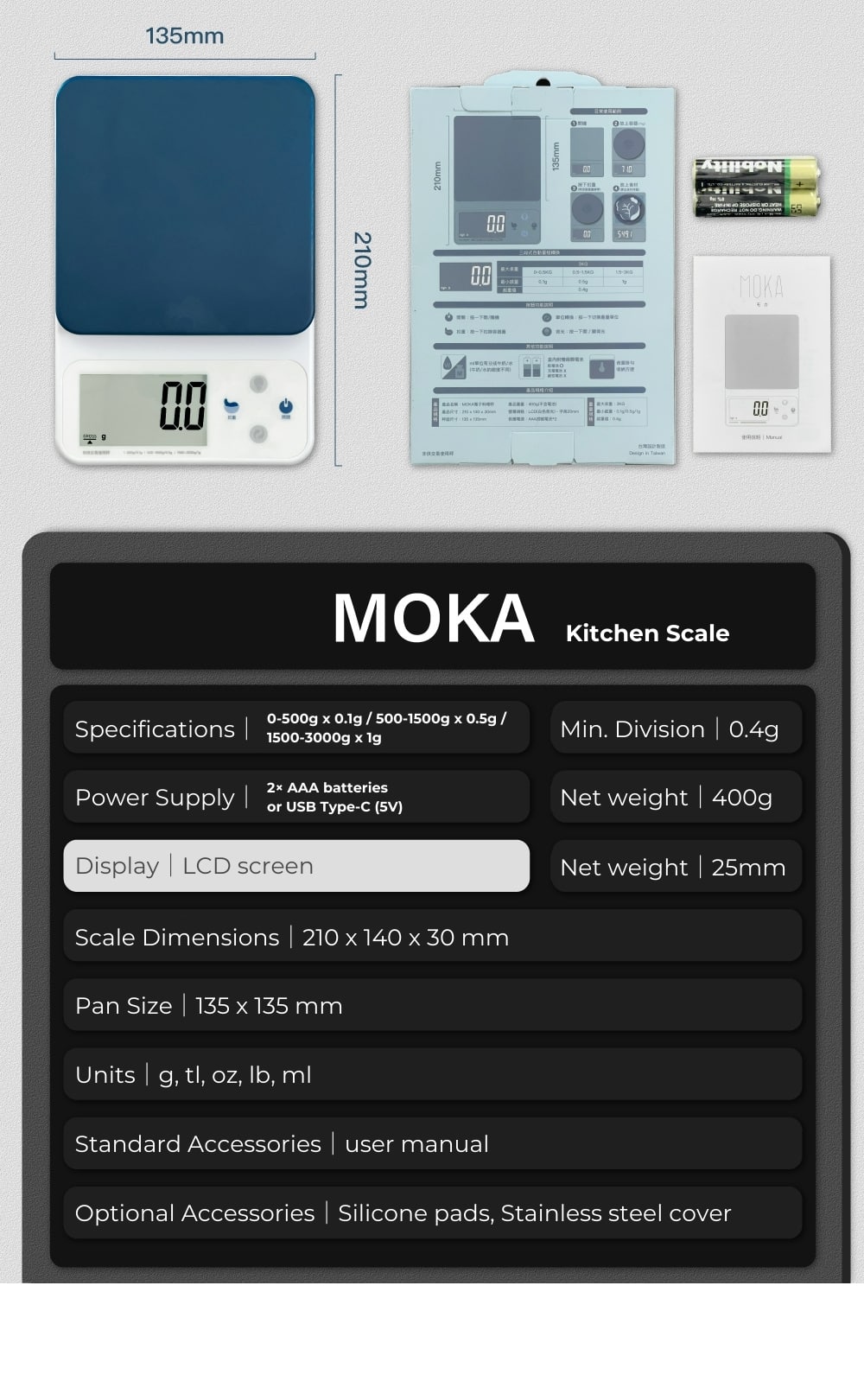 MOKA Food Kitchen Scale|Weighing Solutions|Polit Smart Scale