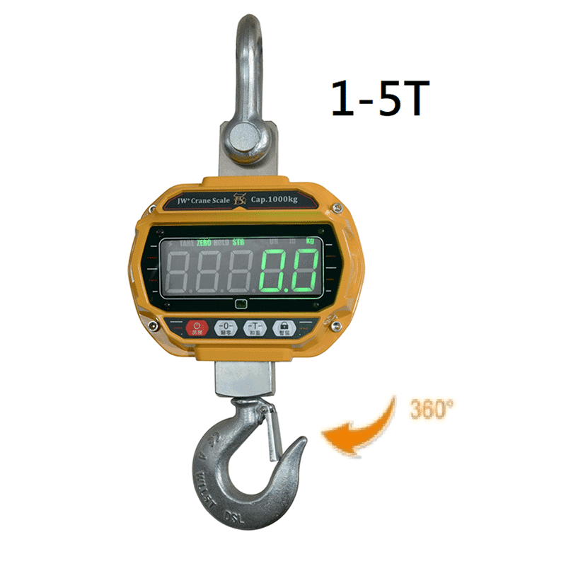 JW+ 5 Ton Industrial Crane Scale with Swivel Hook